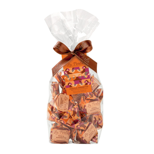 La Perla di Torino Peach & Amaretto Truffles 200g bag | Italian Chocolate Truffles | New Zealand Delivery | Sabato Auckland