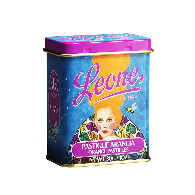 Leone Orange Pastilles in Hulya Ozdemir Tin 30g | Italian Candies | New Zealand Delivery | Sabato Auckland