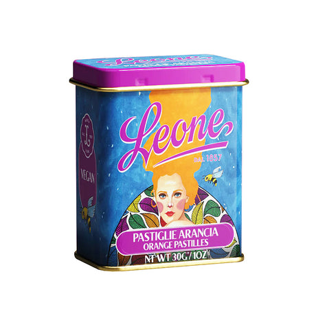 Leone Orange Pastilles in Hulya Ozdemir Tin 30g | Italian Candies | New Zealand Delivery | Sabato Auckland