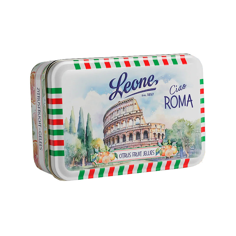Leone Citrus Jellies in Rome Tin 100g | Italian Confectionery | New Zealand Delivery | Sabato Auckland