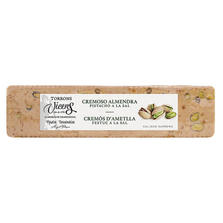 Vicens Creamy Almond Nougat with Pistachios & Salt 300g | Spanish Turron | New Zealand Delivery | Sabato Auckland