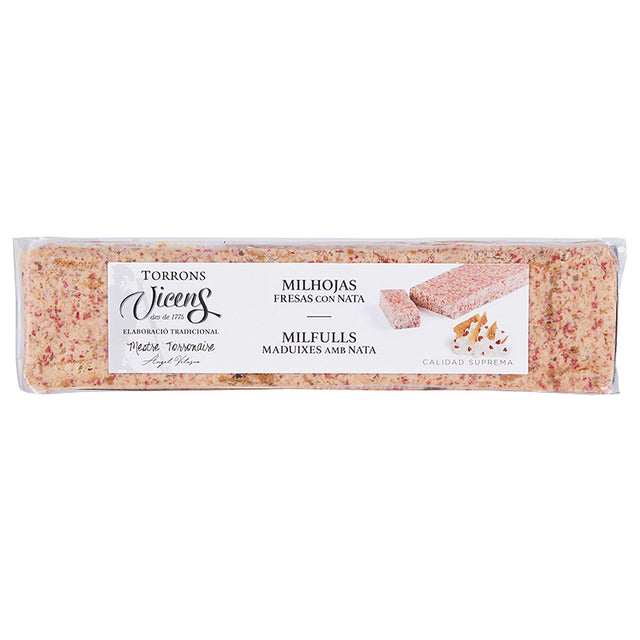 Vicens Strawberry Millefeuille Nougat 300g | Spanish Turron | New Zealand Delivery | Sabato Auckland