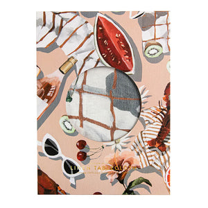 Bespoke Letterpress Linen Tablecloth ~ Summer Picnic