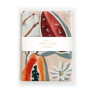 Load image into Gallery viewer, Bespoke Letterpress Tea Towel ~ Summer Picnic
