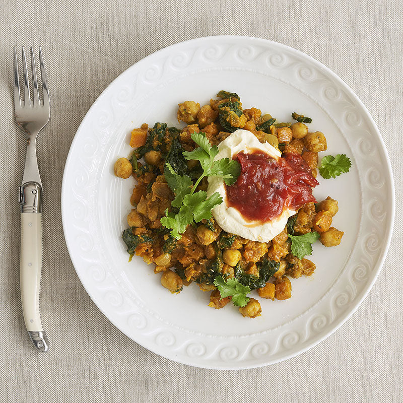 Sabato Chickpea, Pumpkin Spinach Curry