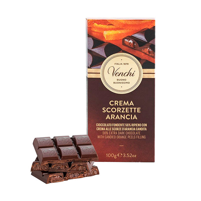 Venchi Orange Dark Chocolate Tablet 100g | Artisan Italian Chocolate & Confectionery | New Zealand Delivery | Sabato Auckland