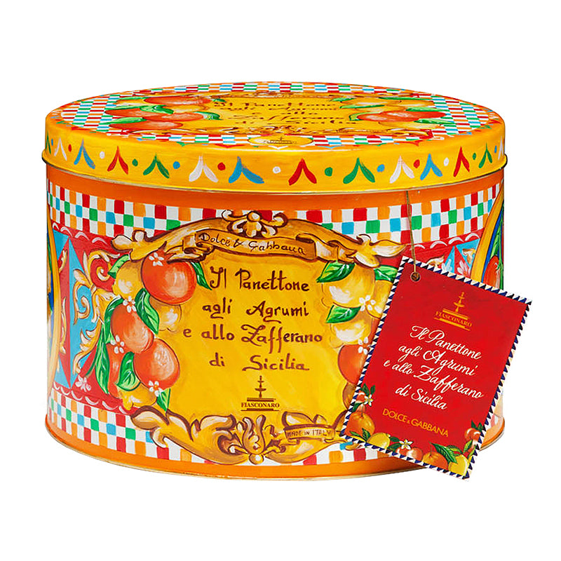 Fiasconaro Dolce & Gabbana Citrus Panettone 1kg - Orange Tin | Artisan Italian Panettone | New Zealand Delivery | Sabato Auckland