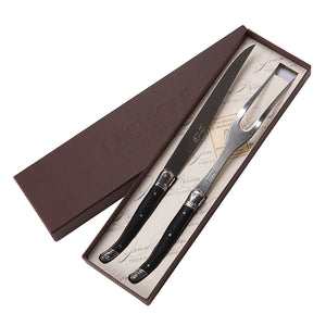 Load image into Gallery viewer, Laguiole Carving Set Black Handle | Shop for Laguiole Cutlery Online | New Zealand Delivery | Sabato Auckland
