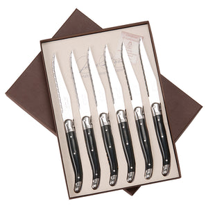 Load image into Gallery viewer, Laguiole Steak Knives Black | Buy Laguiole French Cutlery Online | New Zealand Delivery | Sabato Auckland
