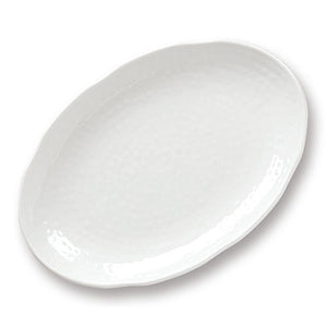 Textured Oval Melamine Platter ~ White