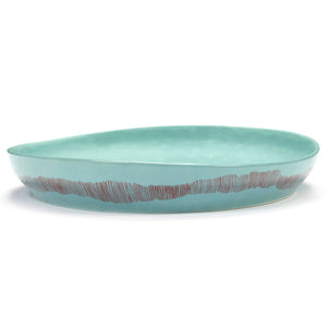 Load image into Gallery viewer, Ottolenghi Deep Serving Plate ~ Azure with Red Stripes
