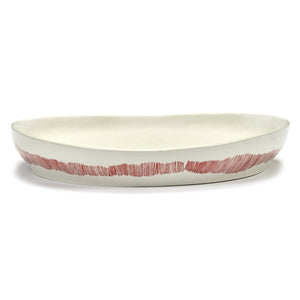 Load image into Gallery viewer, Ottolenghi Deep Serving Plate ~ White with Red Stripes
