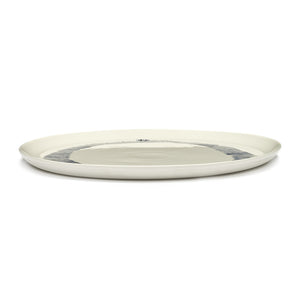 Load image into Gallery viewer, Ottolenghi Serving Plate ~ White with Blue &#39;O&#39;
