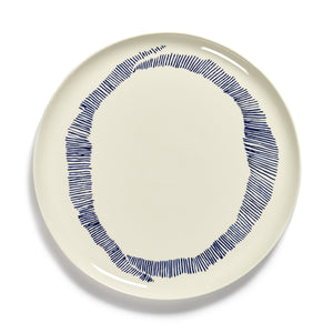 Load image into Gallery viewer, Ottolenghi Serving Plate ~ White with Blue &#39;O&#39;
