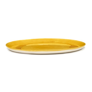 Load image into Gallery viewer, Ottolenghi Serving Plate ~ Sunny Yellow with Red &#39;O&#39;
