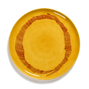Ottolenghi Serving Plate ~ Sunny Yellow with Red 'O'