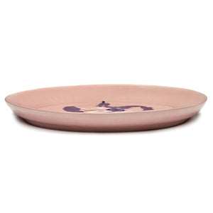 Load image into Gallery viewer, Ottolenghi Shallow Serving Plate ~ Pink with Blue Pepper
