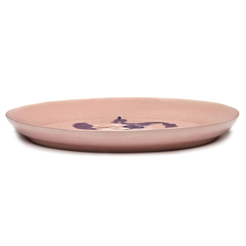 Ottolenghi Shallow Serving Plate ~ Pink with Blue Pepper